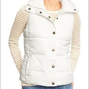 White plush old navy vest